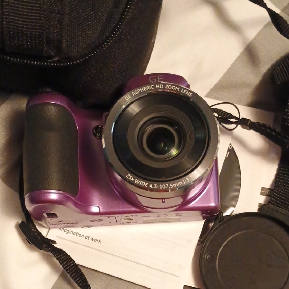 Purple Digital Camera with HD Zoom Lens